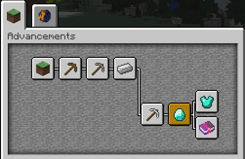 default minecraft advancement